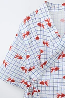9-18 MOIS/ ENSEMBLE IMPRIMÉ GOLDEN FISH KIMONO ET BERMUDA