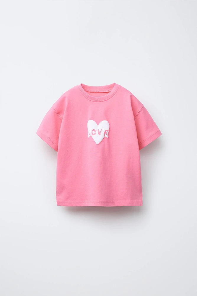 RAISED TEXT PRINT T-SHIRT