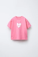 RAISED TEXT PRINT T-SHIRT