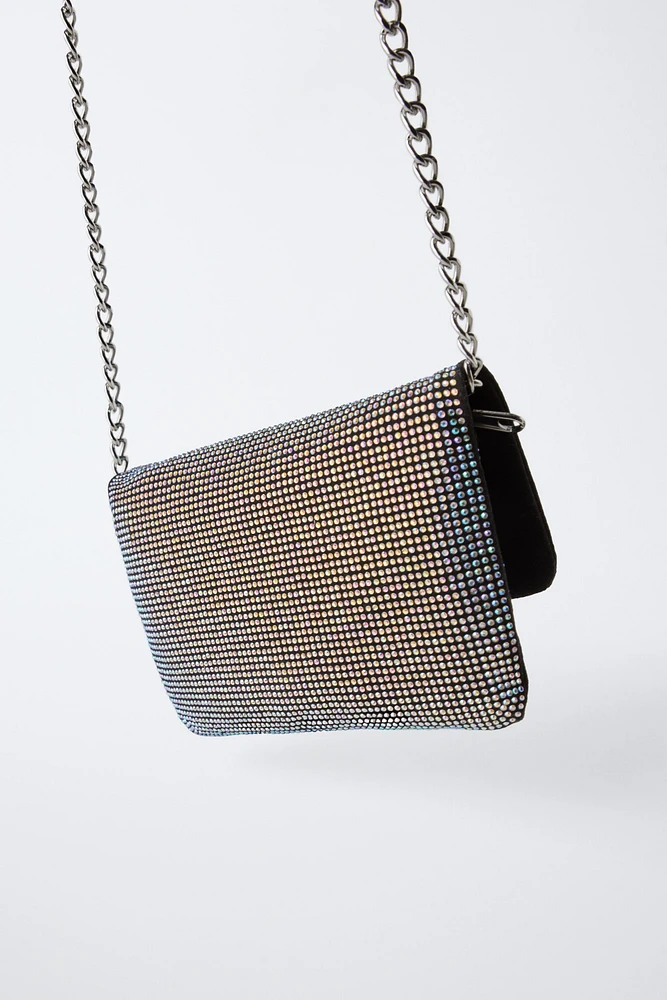 RHINESTONE CROSSBODY BAG WITH BOW