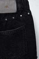 RIPPED DENIM SHORTS WITH STUDS