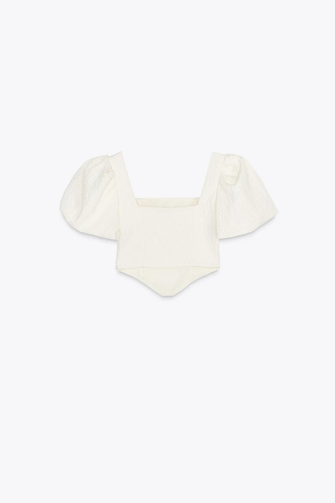 TOP STYLE CORSET TEXTURÉ À VOLUME