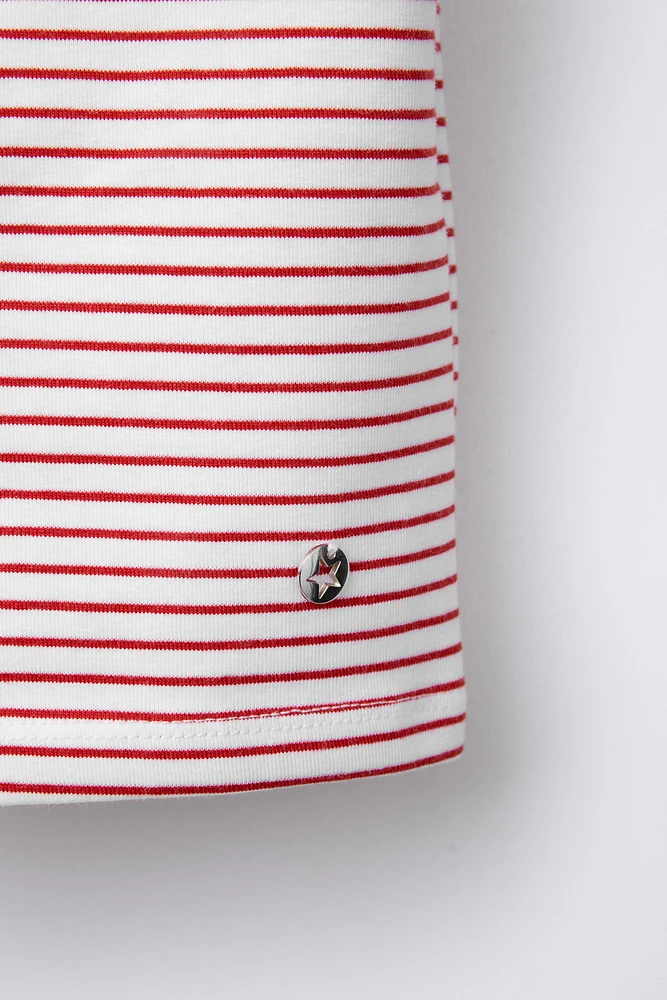T-SHIRT ÉPAULES DÉNUDÉES RAYURES