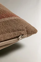 COTTON MULTICOLORED STRIPED THROW PILLOW COVER