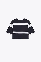 LONDON EMBROIDERED STRIPED T-SHIRT