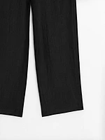 Pantalon palazzo à pinces en lin mélangé
