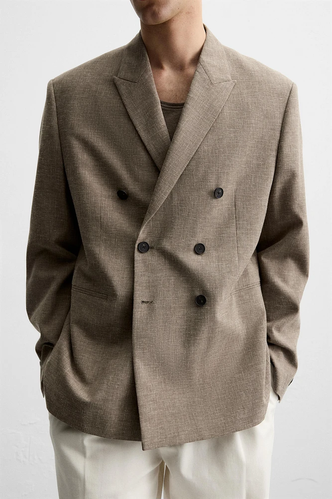 BLAZER AVEC BOUTONNAGE CROISÉ À TEXTURE