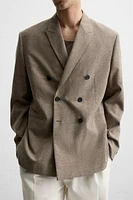 DOUBLE BREASTED TEXTURED WEAVE JACKET