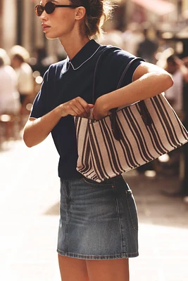 STRIPED CANVAS SHOPPER