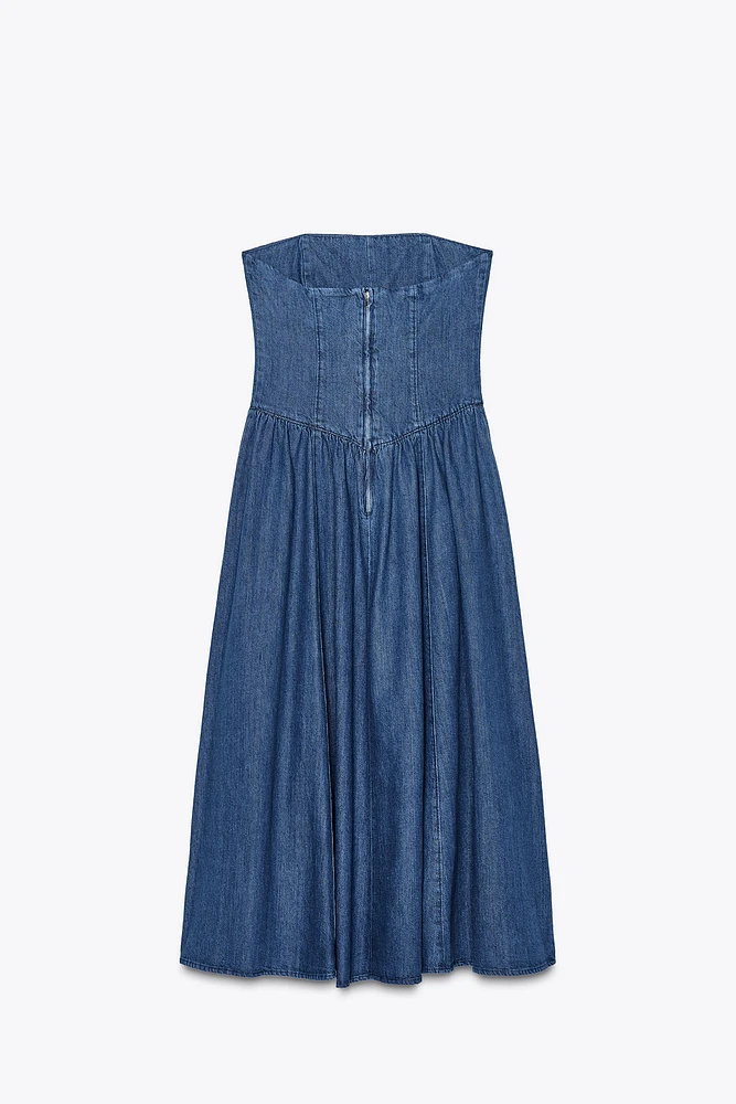TRF DENIM MIDI DRESS