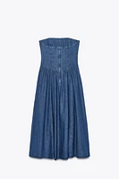 TRF DENIM MIDI DRESS
