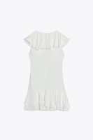 RUFFLED TIE SHORT DRESS