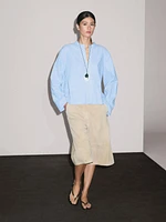 Blouse lin coutures apparentes
