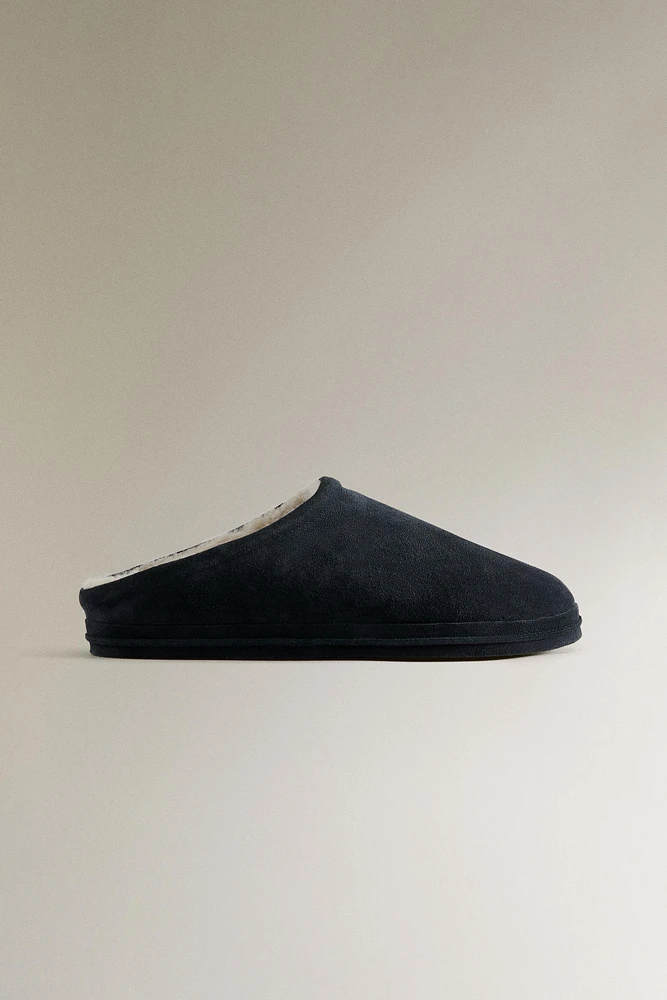 WARM LEATHER MULES