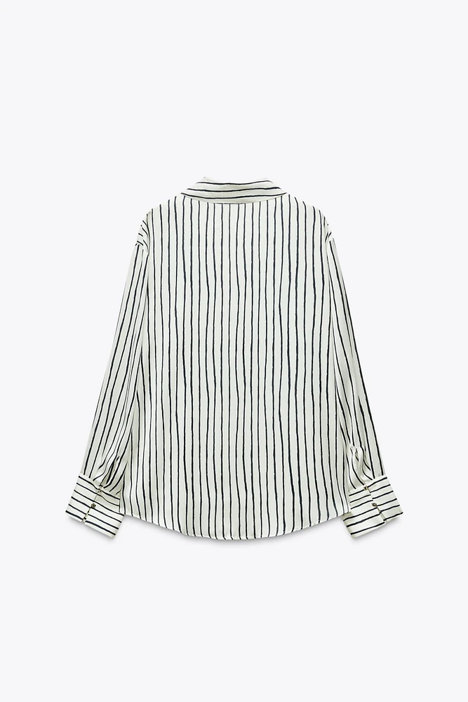 STRIPED SATIN SHIRT