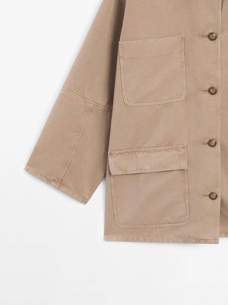 Veste avec poches coton fantaisie