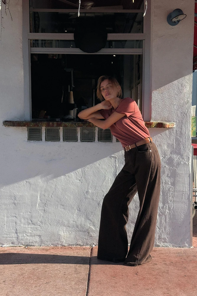 Z1975 HIGH RISE WIDE LEG LONG LENGTH JEANS