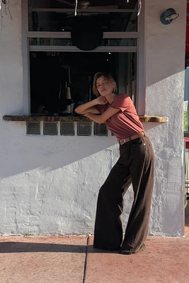 Z1975 HIGH RISE WIDE LEG LONG LENGTH JEANS