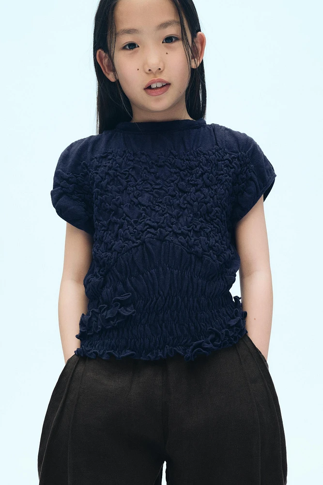 TEXTURED ELASTIC T-SHIRT X FANGLU LIN