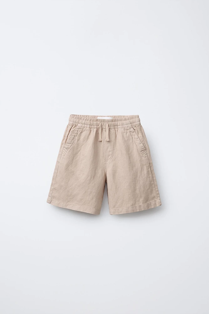 LINEN BLEND SHORTS