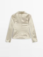 Fitted satin blazer