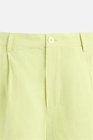 100% LINEN BERMUDA SHORTS