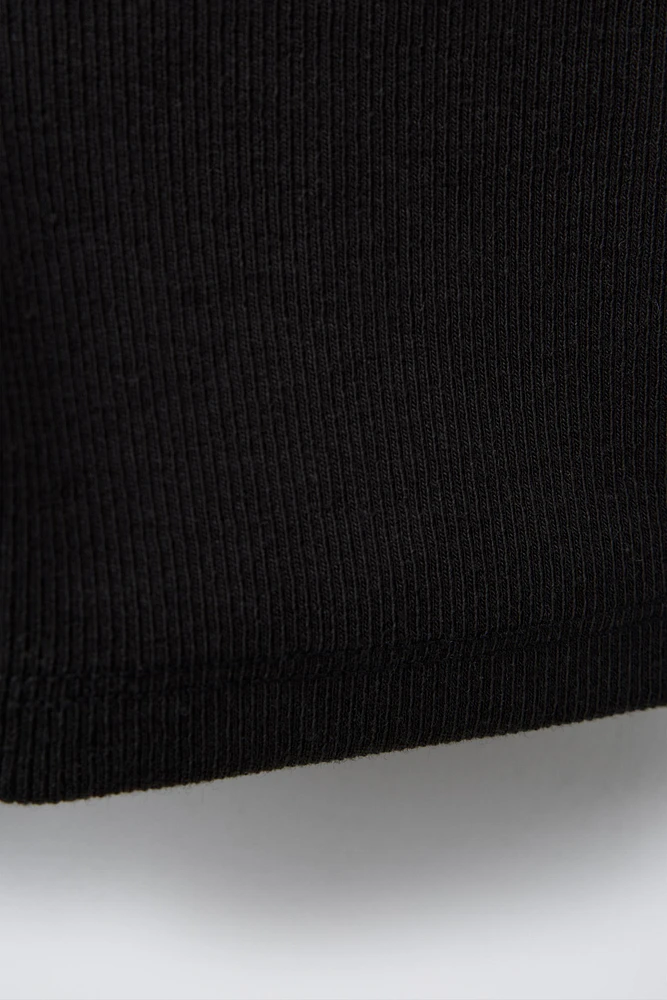 RIB-KNIT BIKE SHORTS