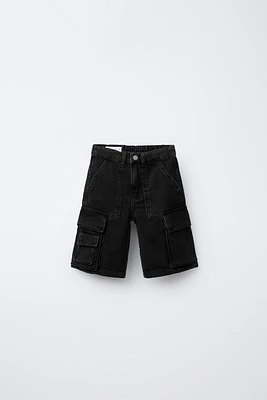 MULTI-CARGO DENIM SHORTS