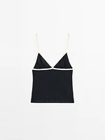 Top triangle maille pointelle