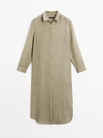 Semi-sheer ramie blend oversize blouse