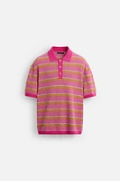 POLO EN MAILLE À RAYURES TEXTURÉ