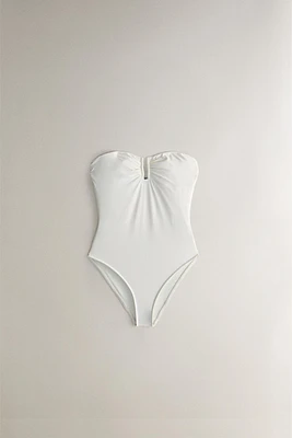 BEACH SWIMSUIT WITH HEART NECKLINE