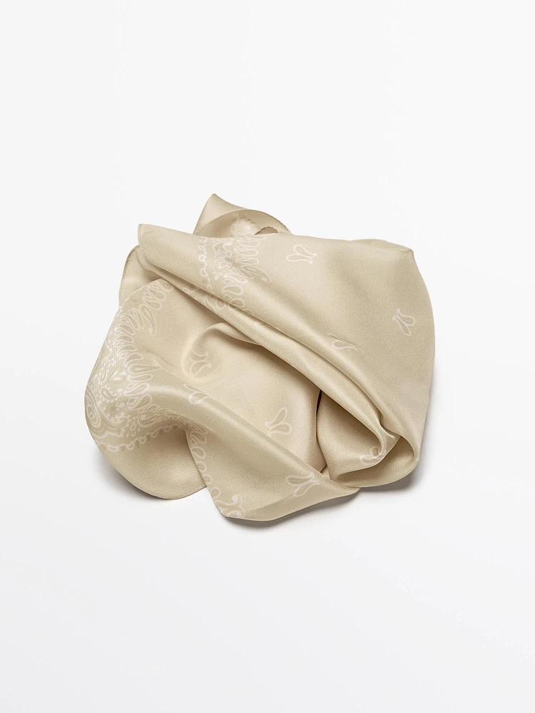 Bandana à imprimé cachemire 100 % soie