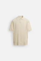 COTTON - LINEN BLEND KNIT POLO