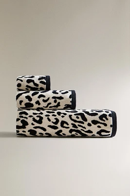 SERVIETTE DE BAIN VELOURS IMPRIMÉ ANIMAL