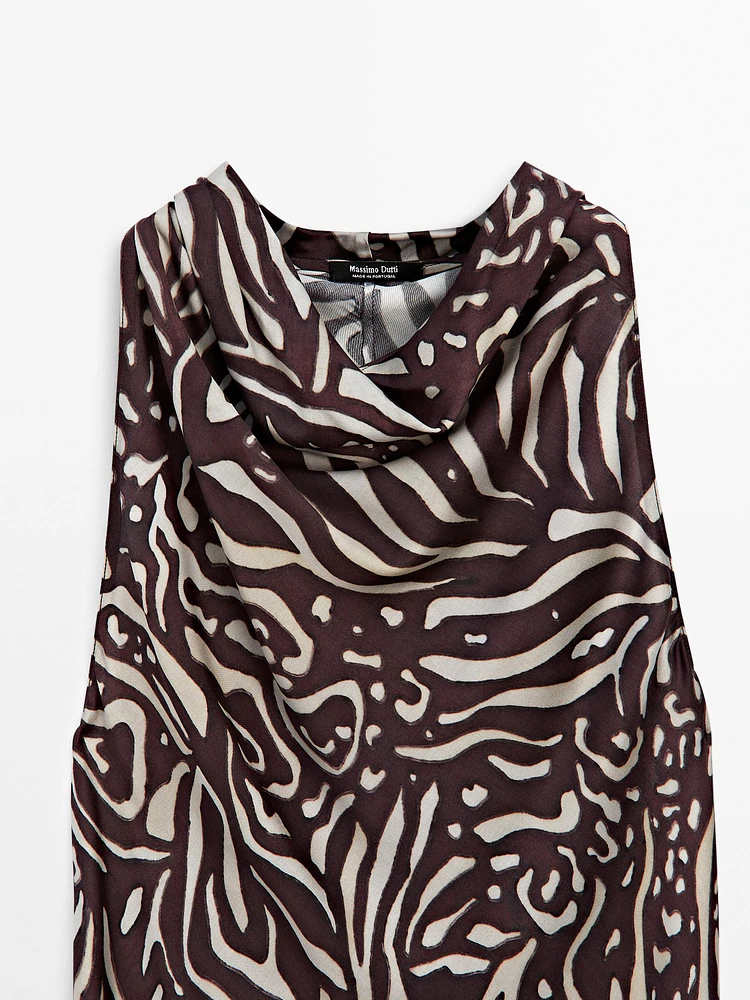 Robe midi fluide imprimée
