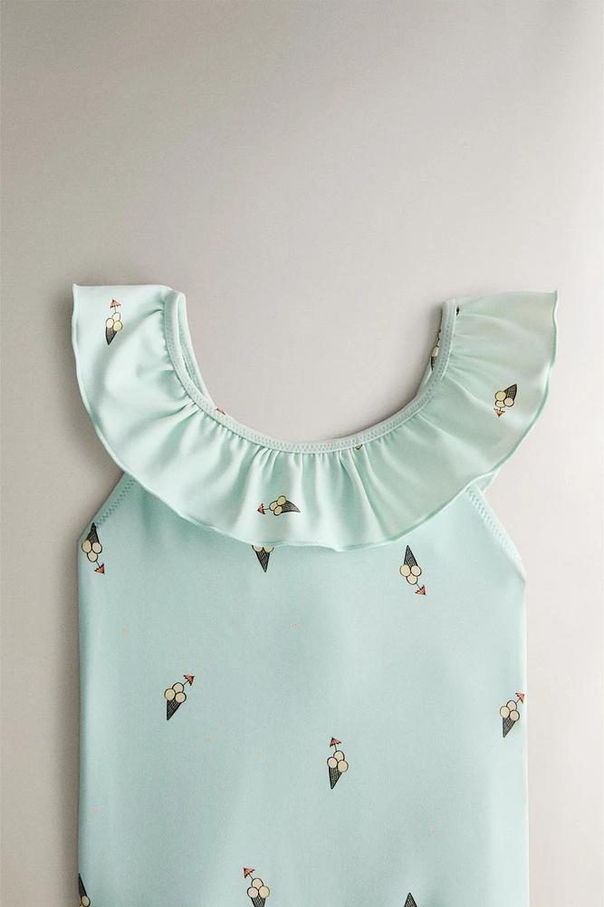 CHILDREN’S ICE CREAM RUFFLED BEACH SWIMSUIT