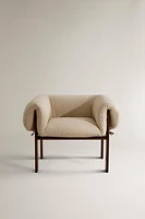 WOODEN ACCENT CHAIR WITH ARM RESTS