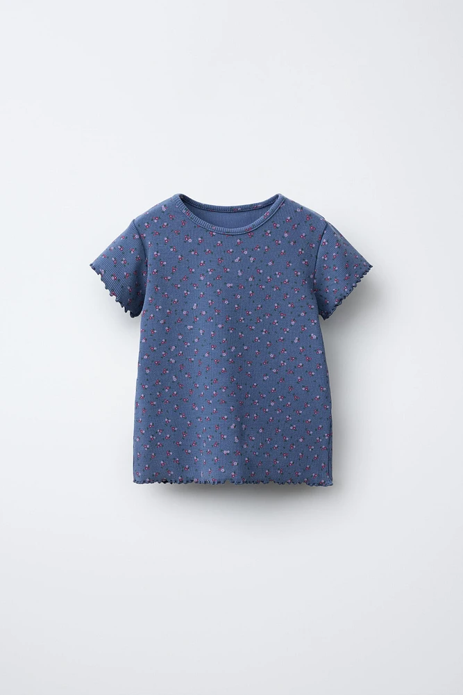 PRINTED RIB T-SHIRT