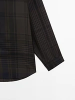 Long check overshirt