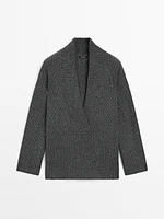 Purl knit scoop neck sweater