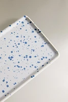 SPLATTERED STONEWARE BUTTER DISH