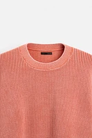 RIBBED WASHED SWEATER