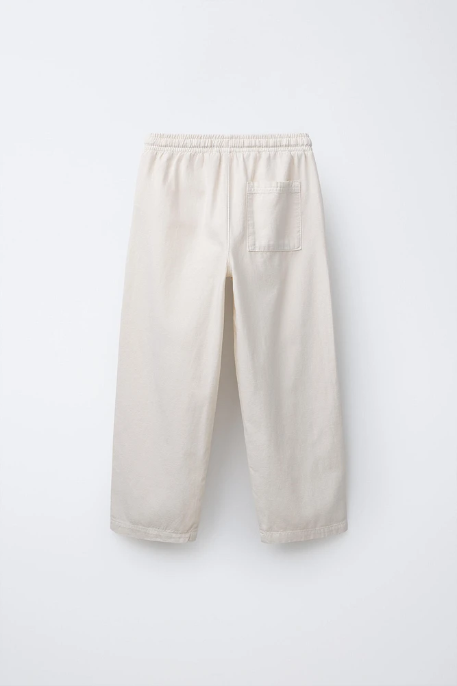 STRAIGHT COTTON LINEN PANTS