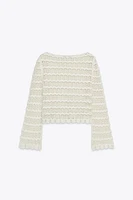 POINTELLE KNIT SWEATER