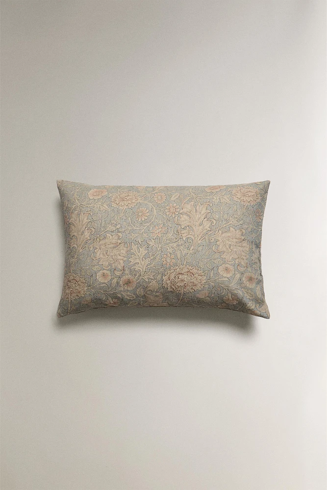 MORRIS & CO. WASHED LINEN PRINTED THROW PILLOW COVER