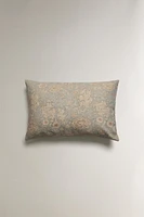 MORRIS & CO. WASHED LINEN PRINTED THROW PILLOW COVER