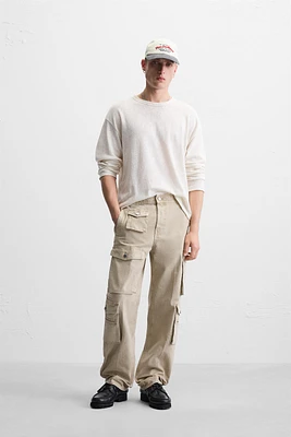 POCKET DENIM CARGO PANTS