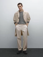 100% cotton straight-leg trousers