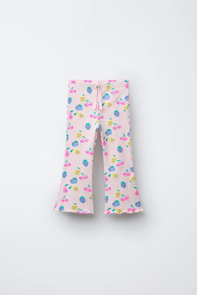 LEGGING FLARE CÔTELÉ IMPRIMÉ